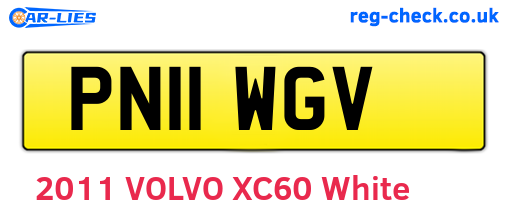 PN11WGV are the vehicle registration plates.