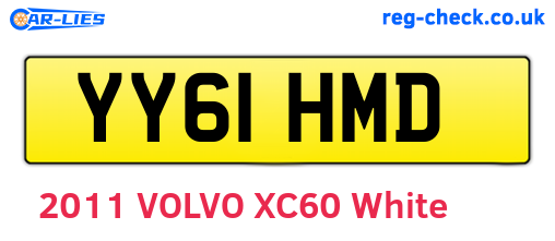 YY61HMD are the vehicle registration plates.