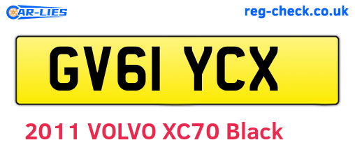 GV61YCX are the vehicle registration plates.