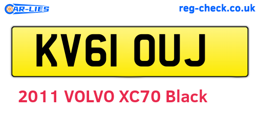 KV61OUJ are the vehicle registration plates.