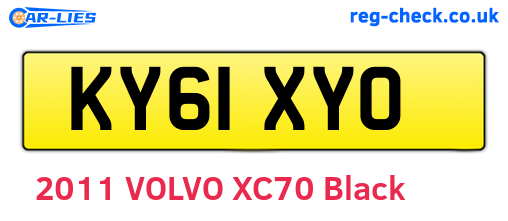 KY61XYO are the vehicle registration plates.