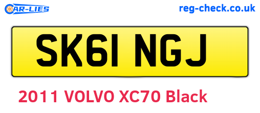 SK61NGJ are the vehicle registration plates.