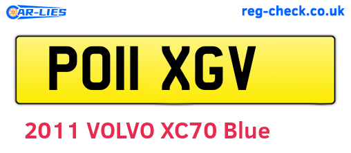 PO11XGV are the vehicle registration plates.