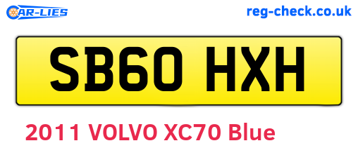 SB60HXH are the vehicle registration plates.