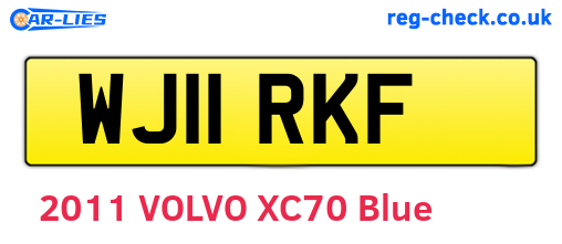 WJ11RKF are the vehicle registration plates.