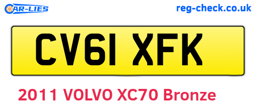 CV61XFK are the vehicle registration plates.