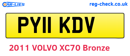 PY11KDV are the vehicle registration plates.