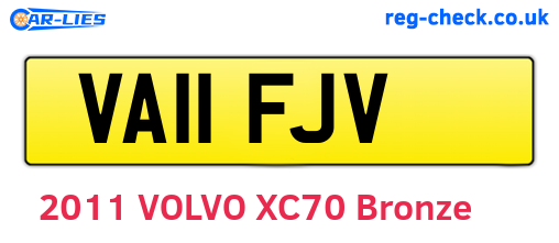 VA11FJV are the vehicle registration plates.