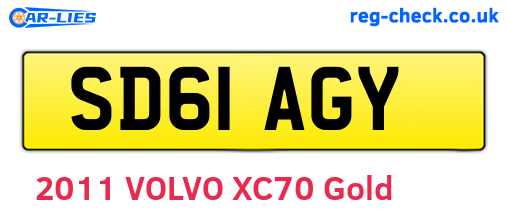 SD61AGY are the vehicle registration plates.