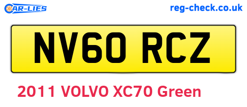 NV60RCZ are the vehicle registration plates.