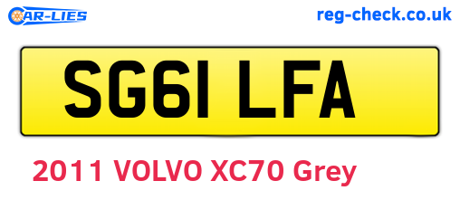 SG61LFA are the vehicle registration plates.