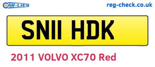 SN11HDK are the vehicle registration plates.