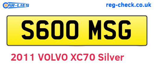 S600MSG are the vehicle registration plates.