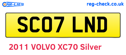 SC07LND are the vehicle registration plates.