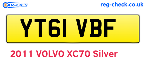 YT61VBF are the vehicle registration plates.