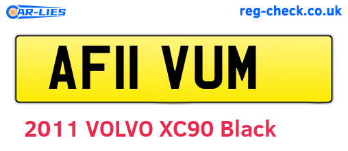 AF11VUM are the vehicle registration plates.
