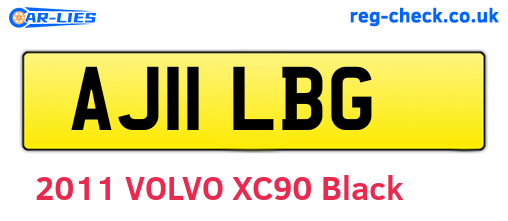 AJ11LBG are the vehicle registration plates.