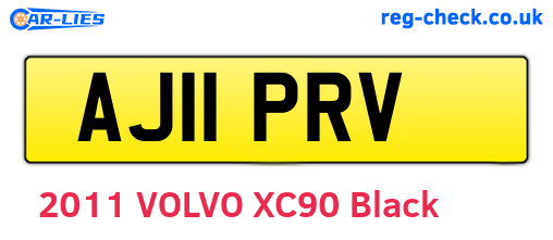 AJ11PRV are the vehicle registration plates.