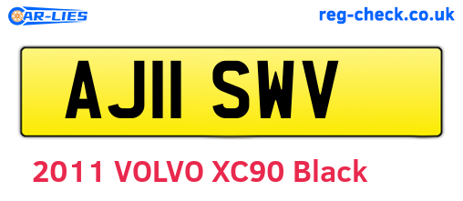 AJ11SWV are the vehicle registration plates.