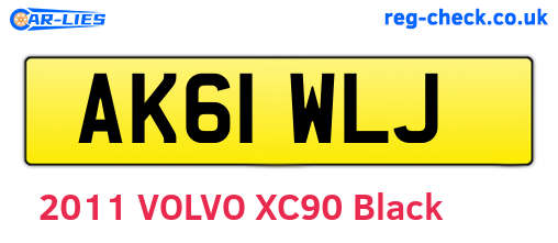 AK61WLJ are the vehicle registration plates.