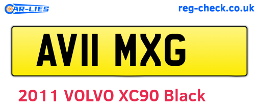 AV11MXG are the vehicle registration plates.