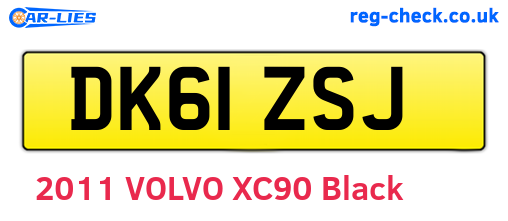DK61ZSJ are the vehicle registration plates.