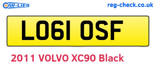 LO61OSF are the vehicle registration plates.