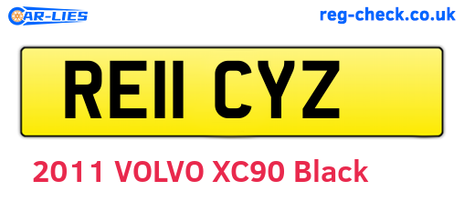 RE11CYZ are the vehicle registration plates.