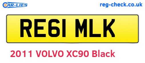 RE61MLK are the vehicle registration plates.