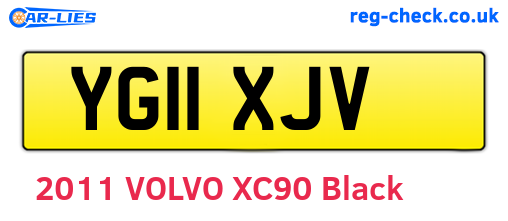 YG11XJV are the vehicle registration plates.