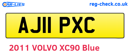AJ11PXC are the vehicle registration plates.