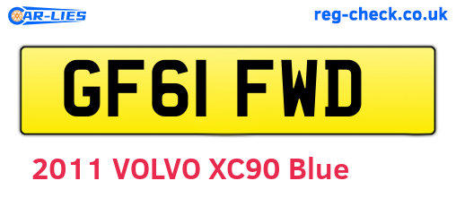 GF61FWD are the vehicle registration plates.