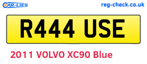 R444USE are the vehicle registration plates.