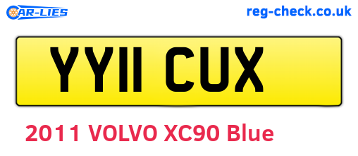 YY11CUX are the vehicle registration plates.
