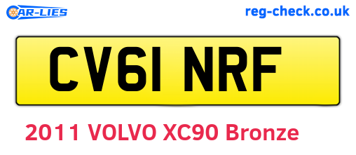 CV61NRF are the vehicle registration plates.