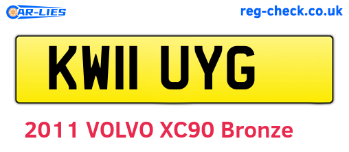 KW11UYG are the vehicle registration plates.