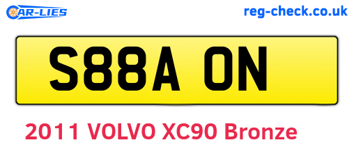 S88AON are the vehicle registration plates.