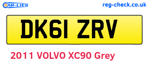 DK61ZRV are the vehicle registration plates.
