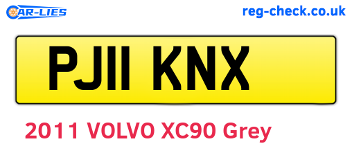 PJ11KNX are the vehicle registration plates.