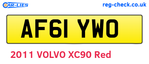 AF61YWO are the vehicle registration plates.