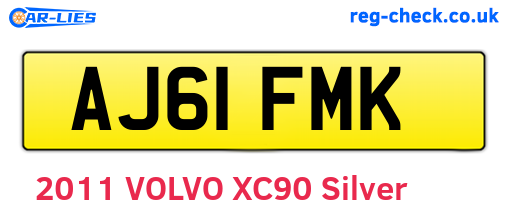 AJ61FMK are the vehicle registration plates.