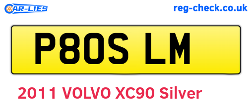 P80SLM are the vehicle registration plates.