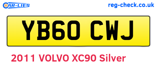 YB60CWJ are the vehicle registration plates.