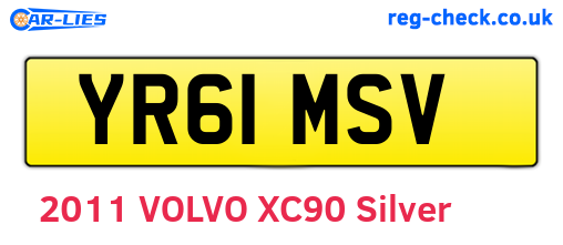 YR61MSV are the vehicle registration plates.