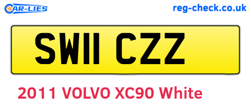 SW11CZZ are the vehicle registration plates.