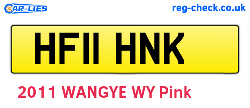 HF11HNK are the vehicle registration plates.