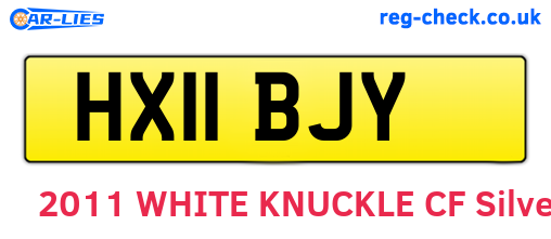 HX11BJY are the vehicle registration plates.