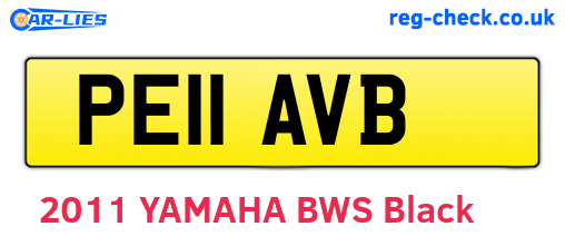 PE11AVB are the vehicle registration plates.