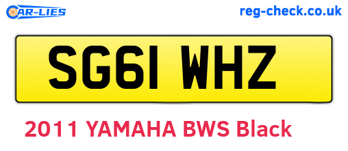 SG61WHZ are the vehicle registration plates.
