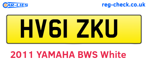 HV61ZKU are the vehicle registration plates.